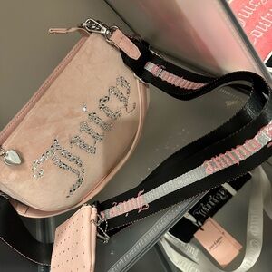 Juicy Couture Crossbody Bag and wristlet duo with a yin and yang style contrast